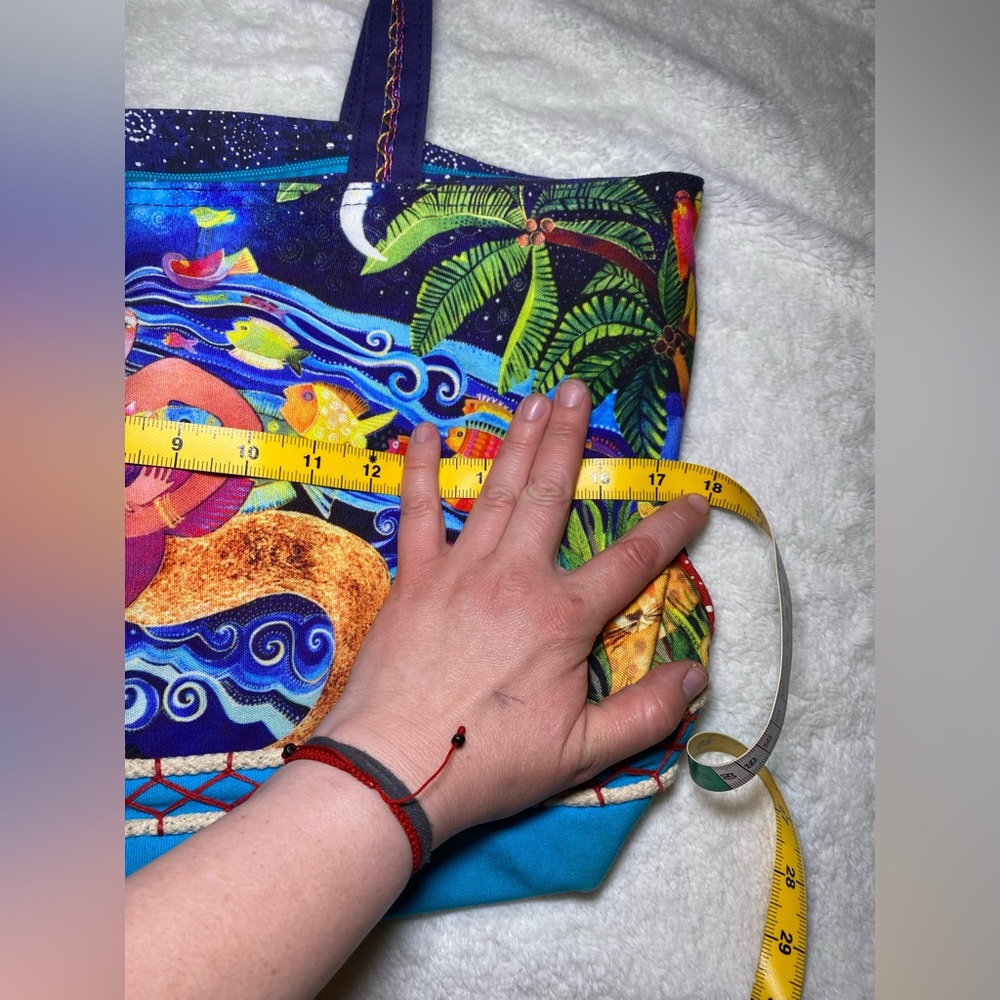 Euc Laurel Burch Ocean Song Patchwork Colorful Me… - image 3